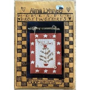 Alma Lynn Homespun Heart Warmers Kit w Muslin Linen Buttons Chart Jute Christmas